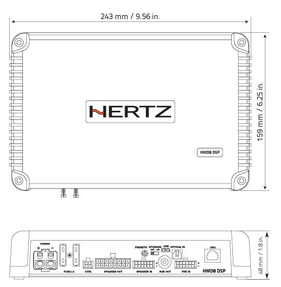 Hertz HMD8 DSP 24v 8ch Amplifier