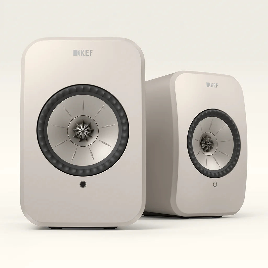 KEF LSX II LT Wireless Bookshelf Speakers Stone White