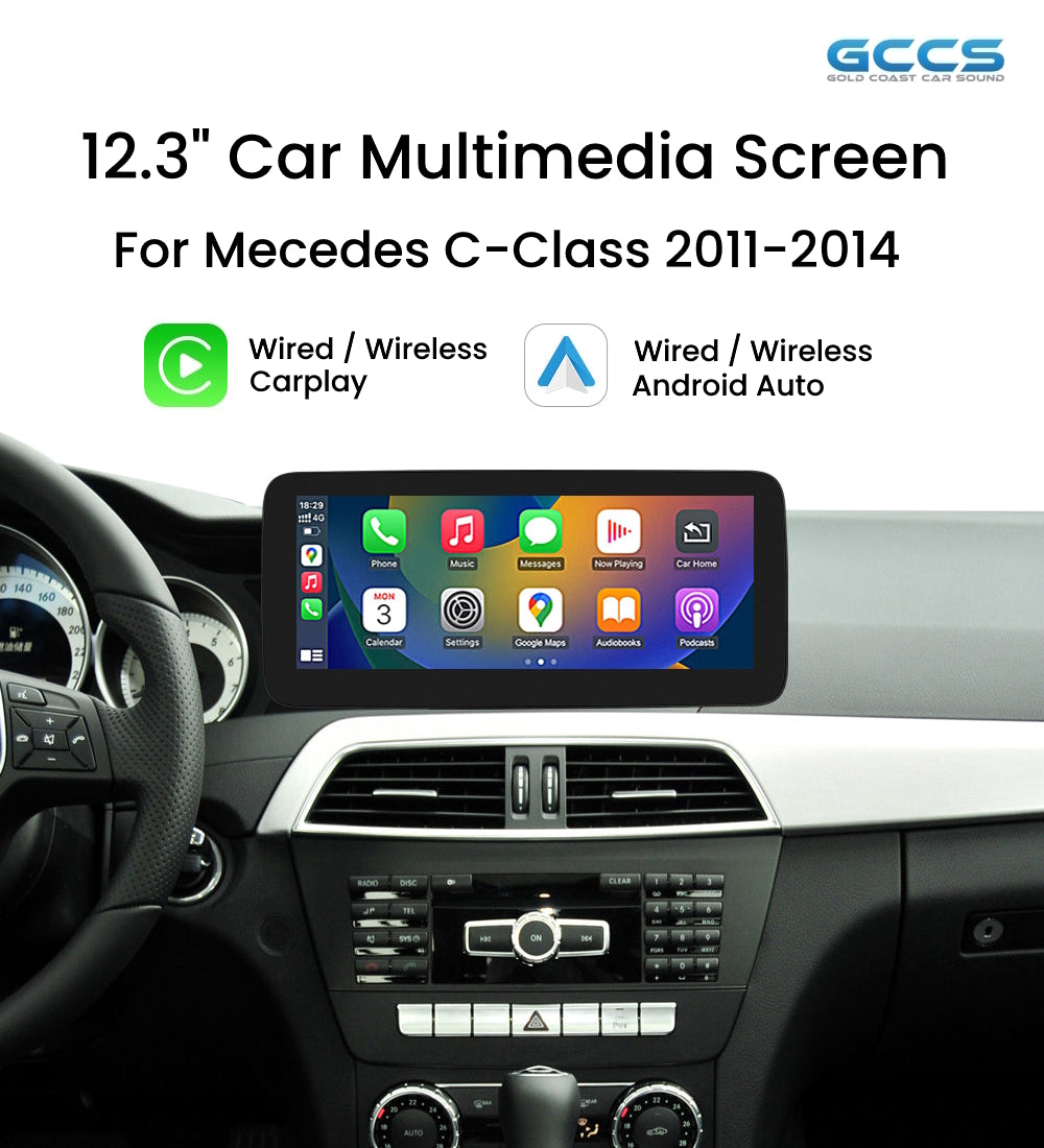 Cad Connect 12.3 Inch Screen Upgrade for Mercedes C-Class NTG 4.5 & 4.7