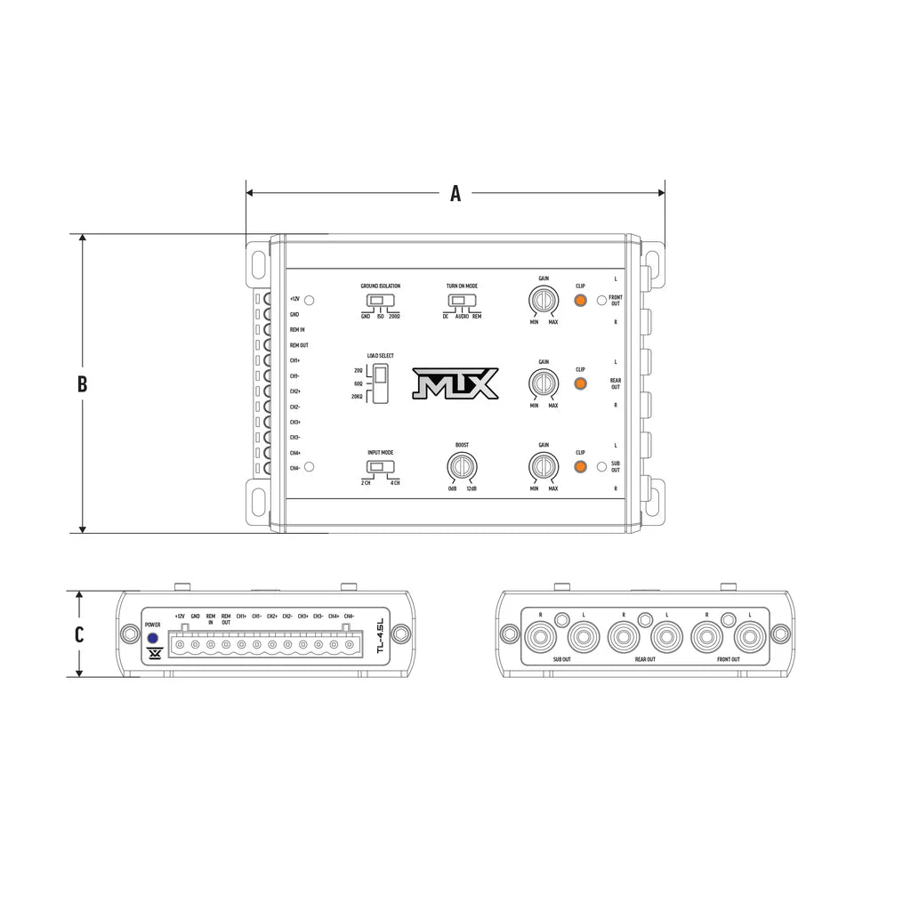 MTX TL-4.5L ThunderLink 4 Channel Line Level Converter